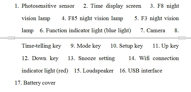 HD 720p WiFi P2p Table Clock Camera/ WiFi Nanny Camera/Desk Clock Camera (wc005E)